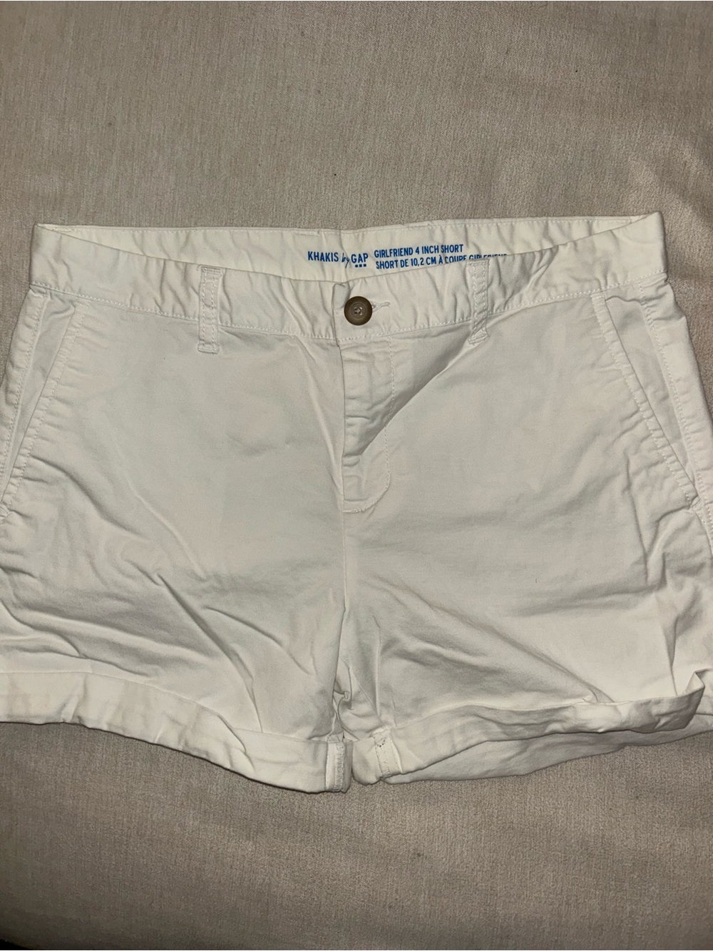 GAP White Cotton Girlfriend Shorts